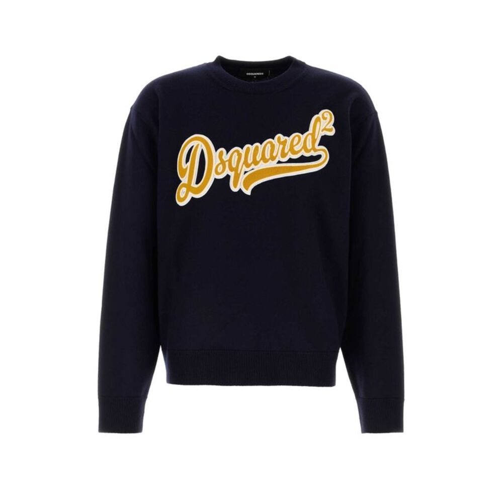 Dsquared Men Blue Wool Sweater